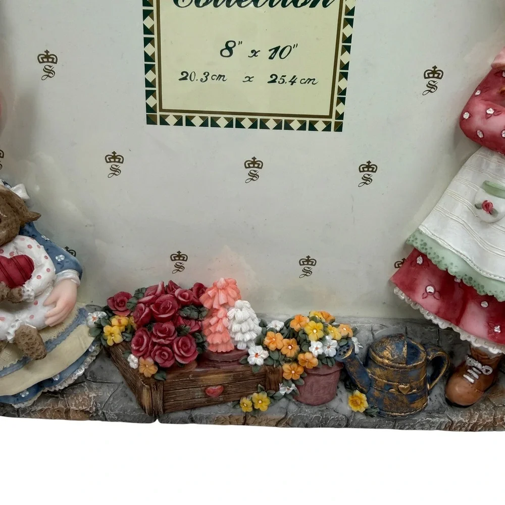 Montefiori Collection Picture Frame 3D Resin Girls Teddy Bear Cottagecore Decor